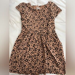 Cat & Jack Brown and Black Leopard Print Kids Dress